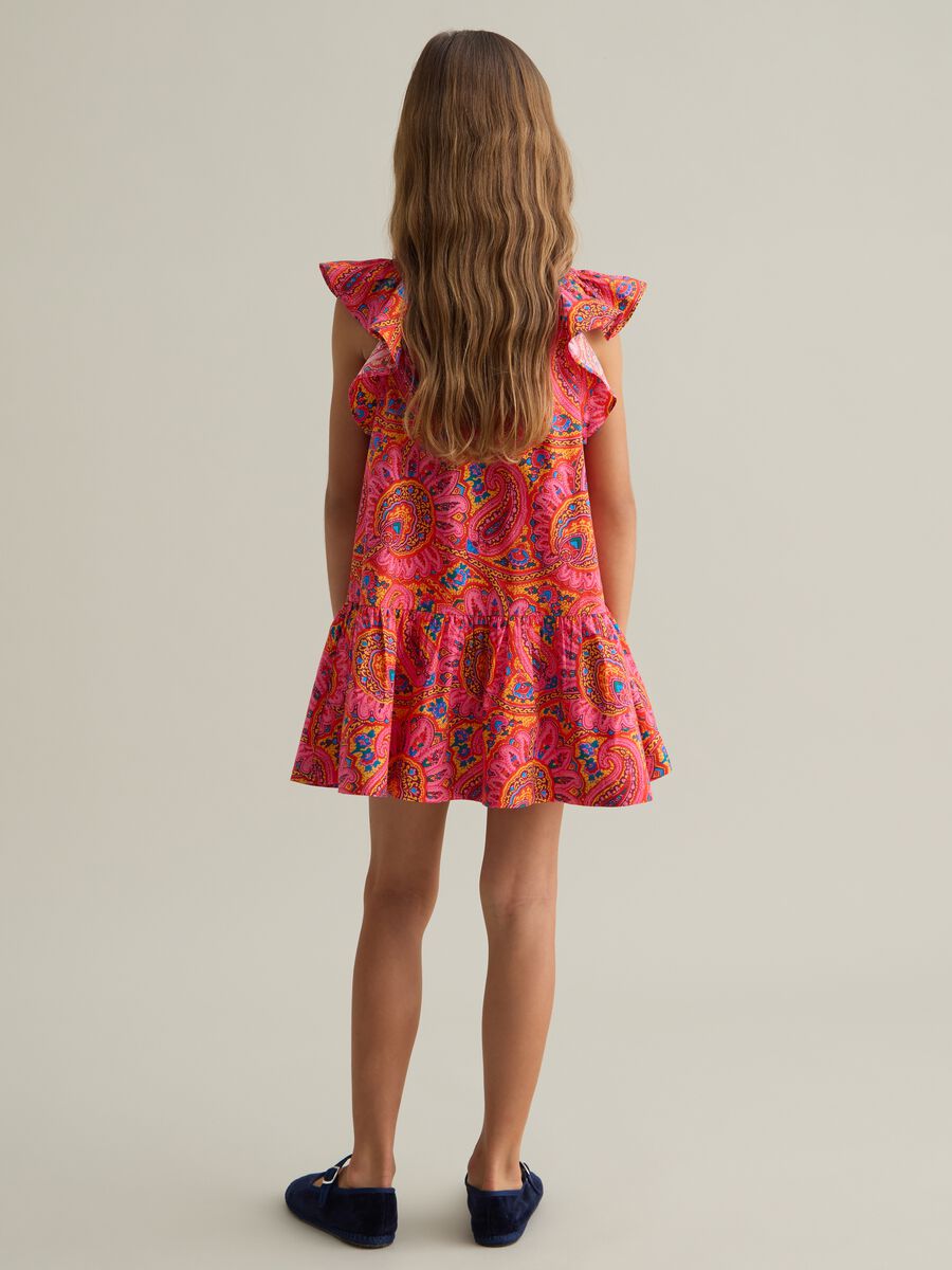 Girls' dress in pure cotton multicolour regular fit with pattern_3