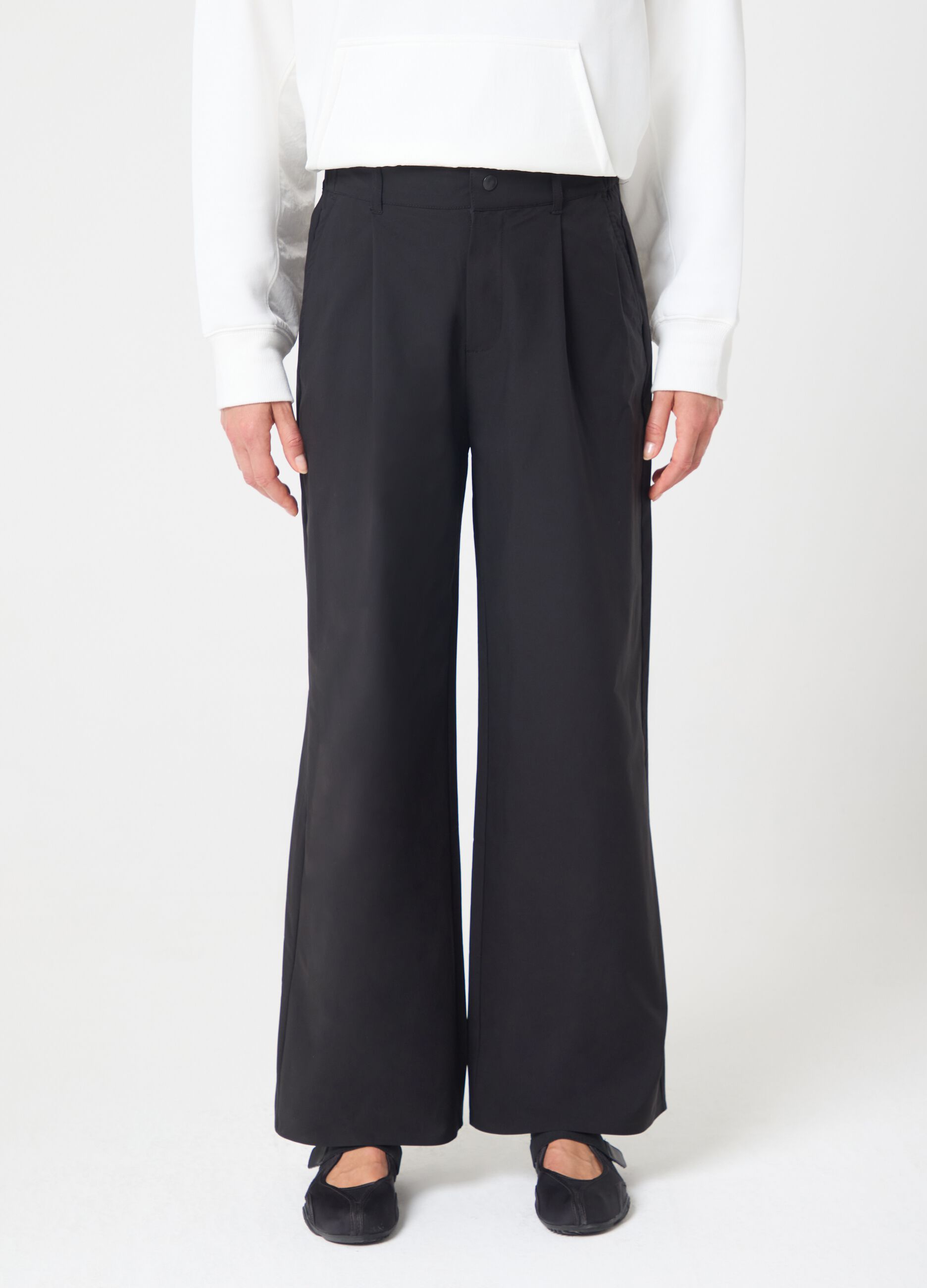 ALTAVIA STUDIO technical fabric wide-leg trousers