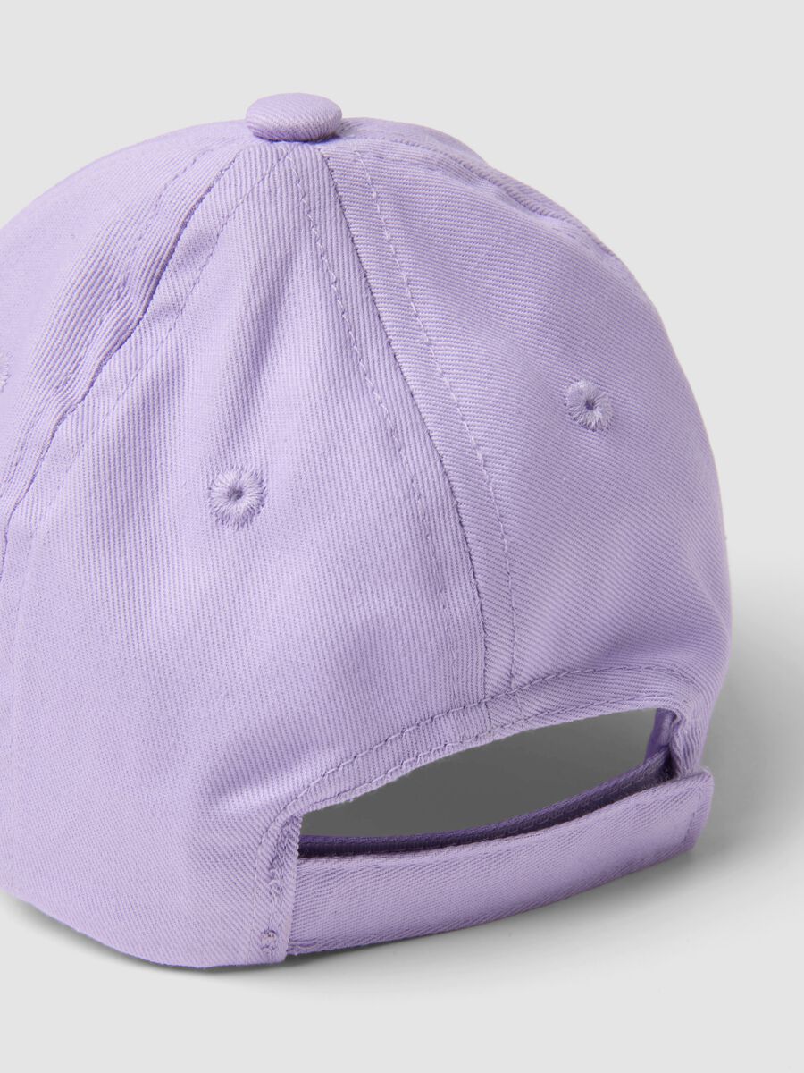 Cappello da baseball in puro cotone viola da bimbo con ricamo_2