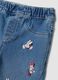 Jeggings blu flare fit in cotone e viscosa elasticizzata con stampa Minnie_2