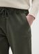 Green stretch cotton trousers regular fit_3