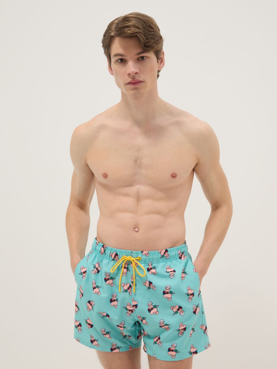 Boxer da mare azzurri con stampe Popeye_0