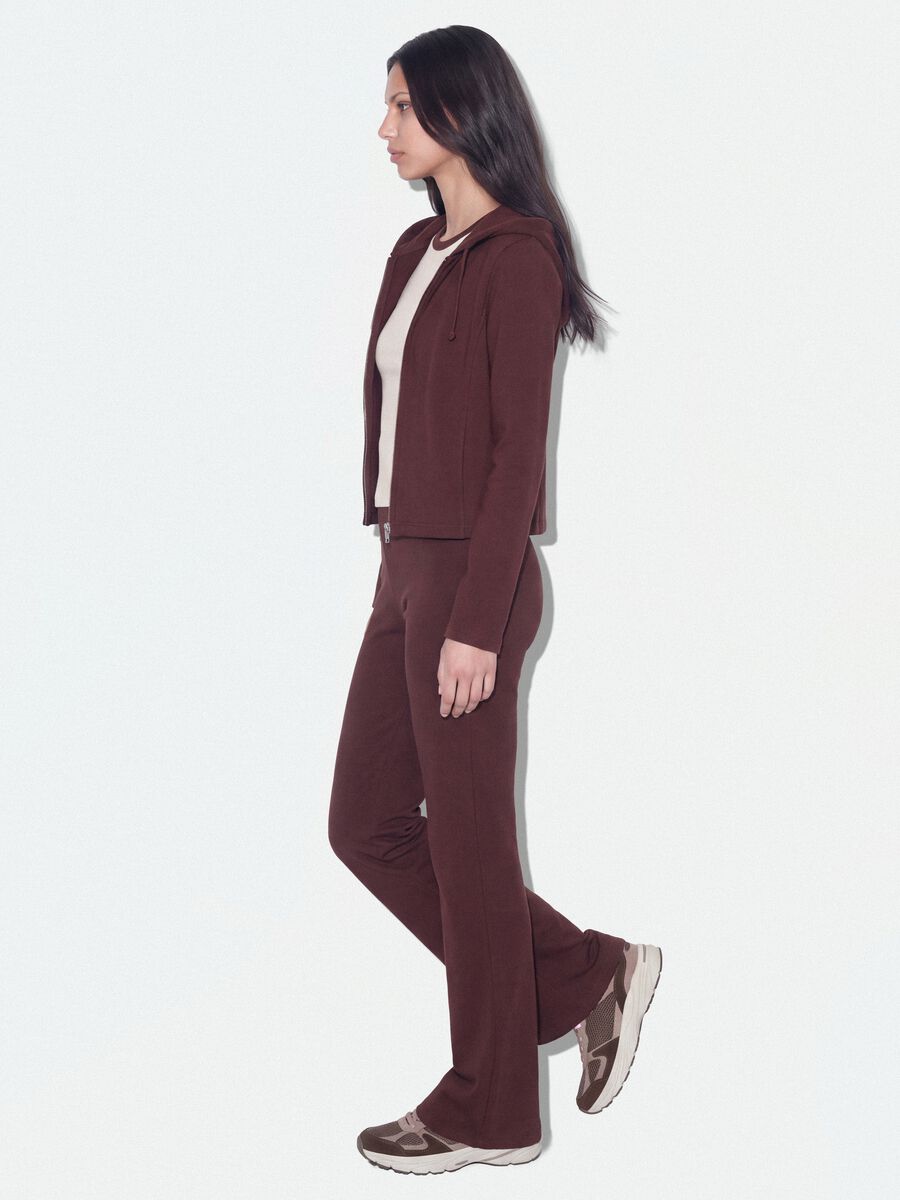 Jogger marroni flare in puro cotone_4