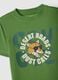 Green pure cotton regular fit T-shirt for children with print_2
