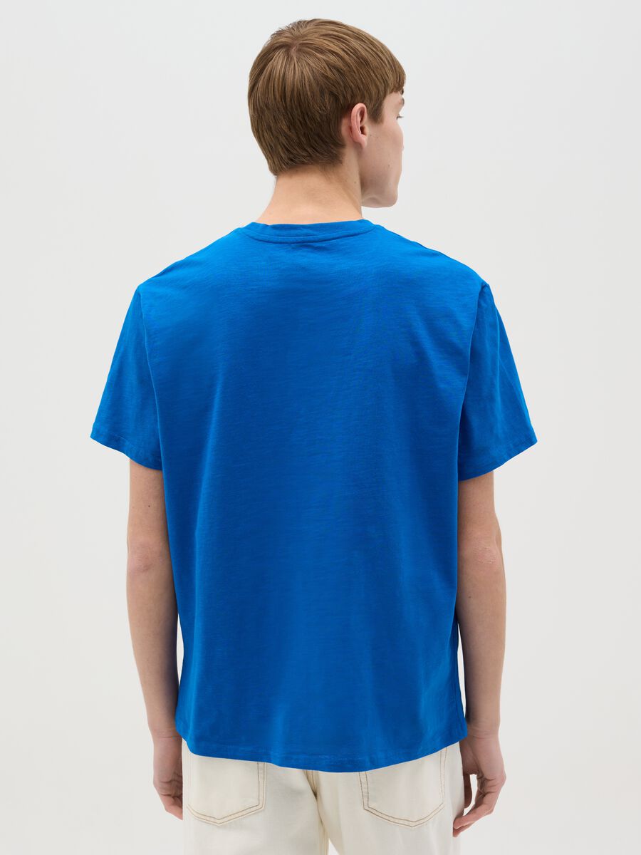 Cotton T-shirt with poker motif wolf print_3