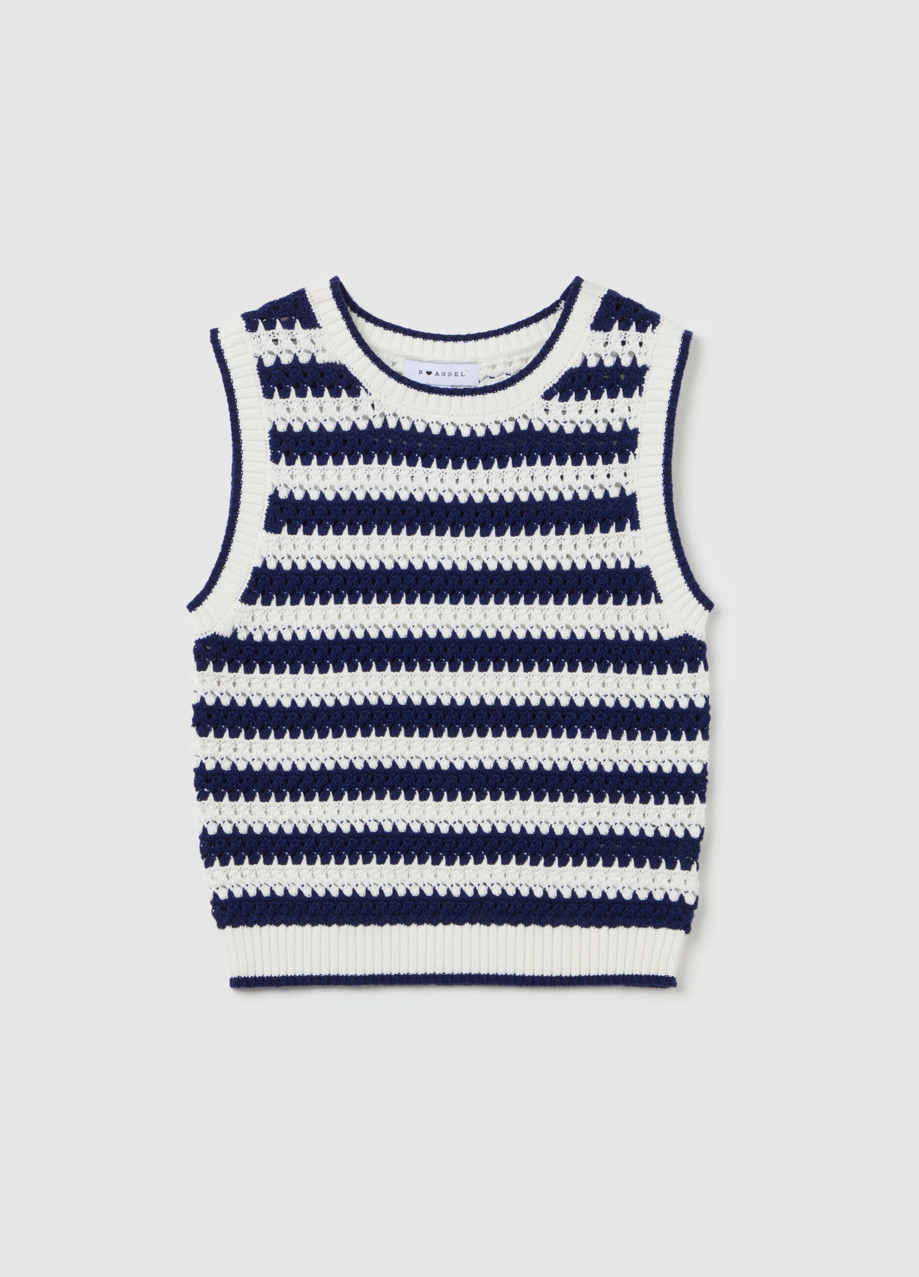 Striped crochet tank top