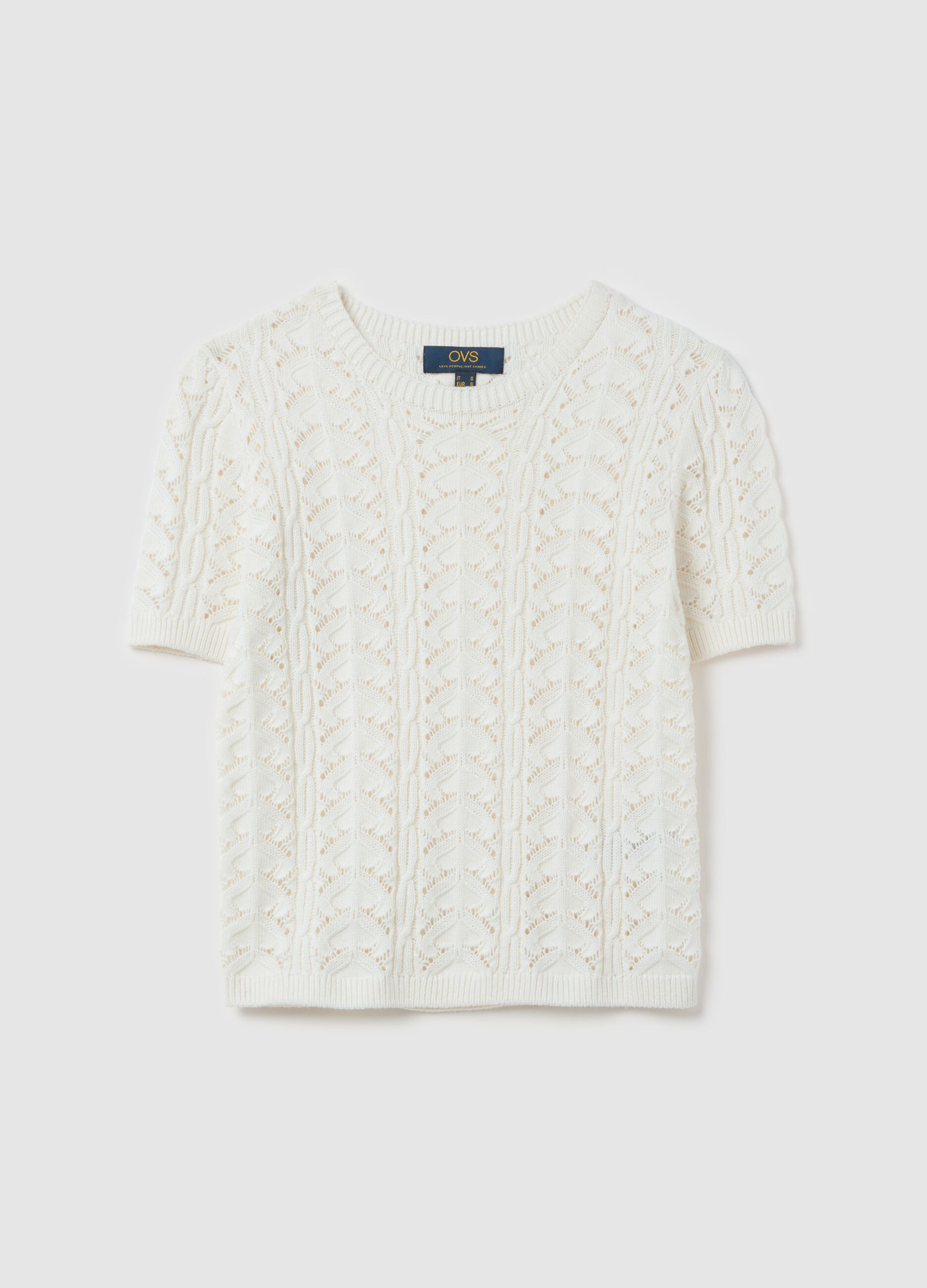 Short-sleeve crochet top