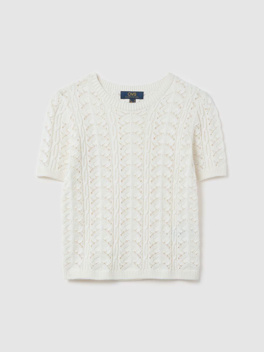 Short-sleeve crochet top_4