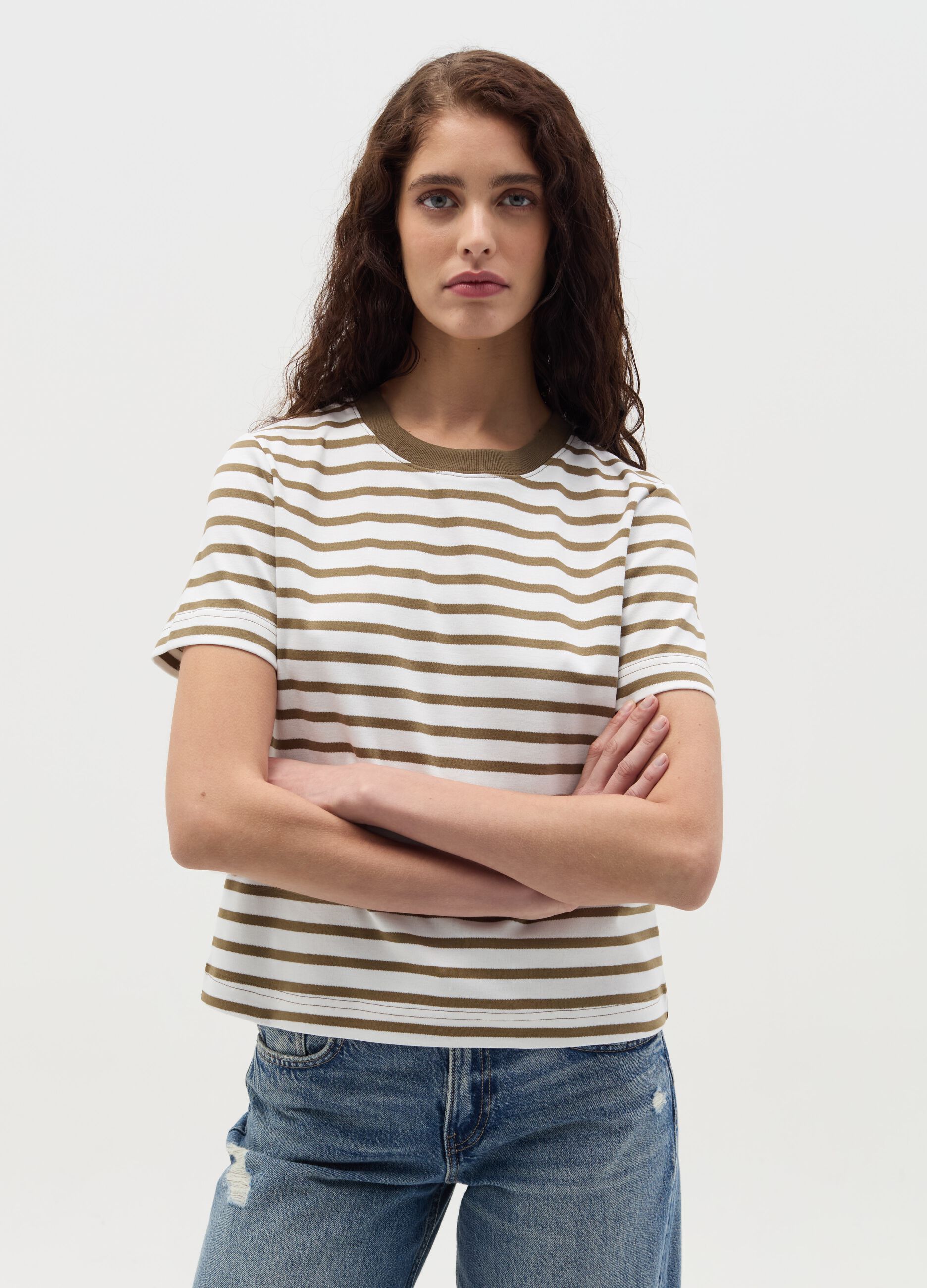 T-shirt with horizontal stripes