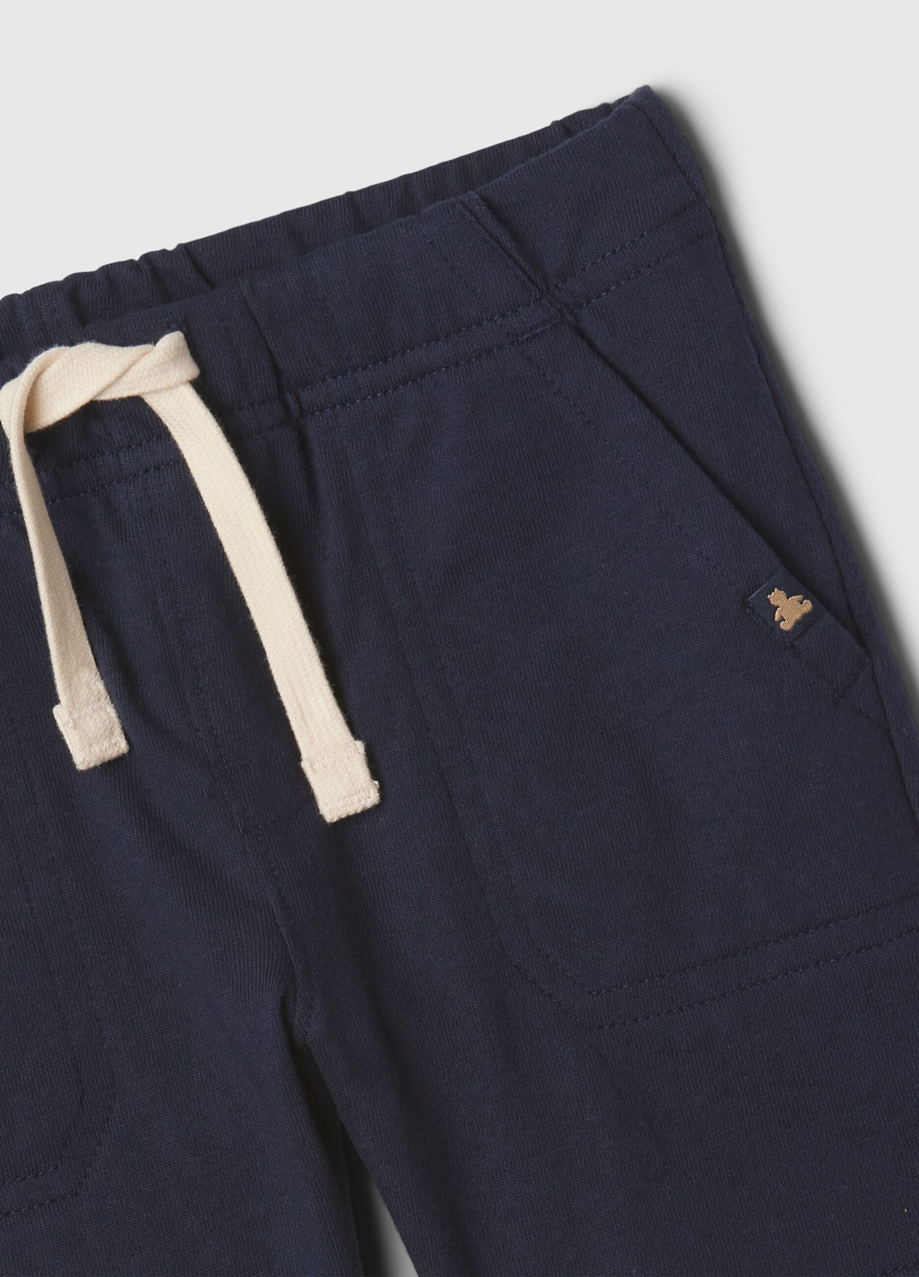 Cotton Bermuda shorts with drawstring