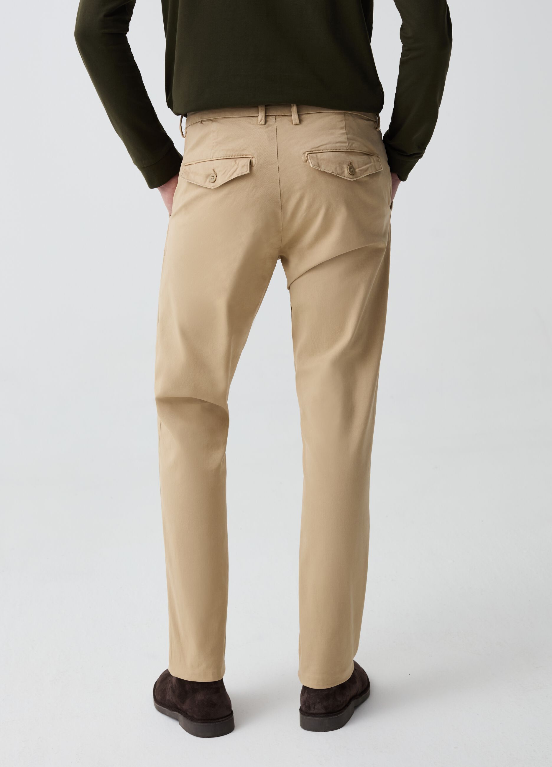 Slim-fit chino trousers in stretch cotton
