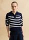 Multi-coloured striped pure cotton sweater, regular fit, deep V_3