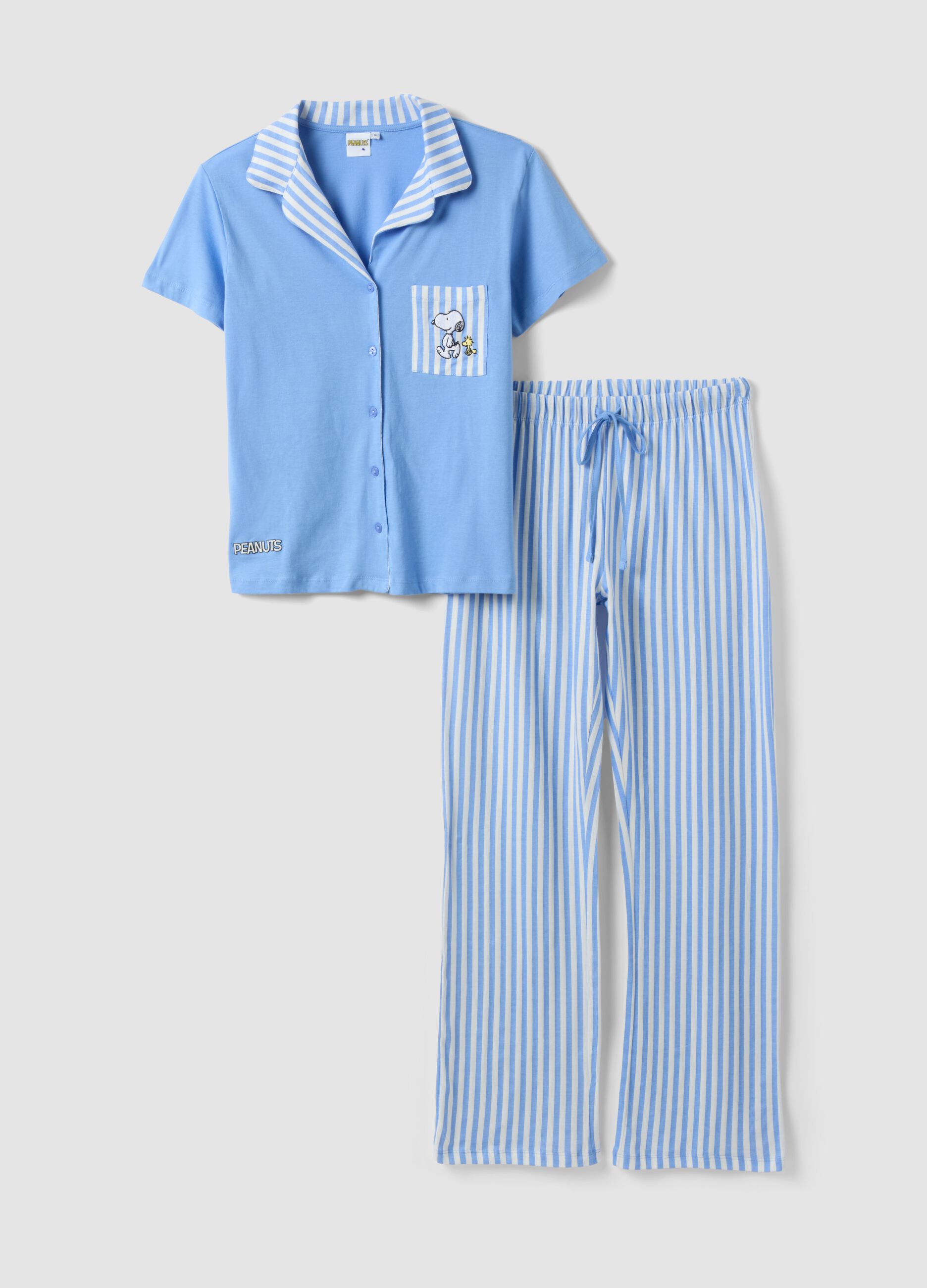 Multicoloured pure cotton regular fit pyjamas with Peanuts