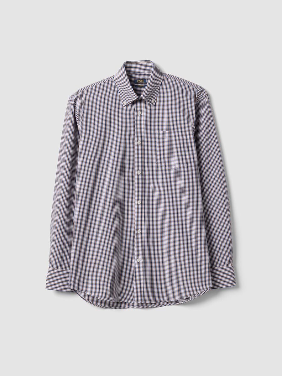 Camicia easy iron multicolor in misto cotone a quadri button down regular fit_4