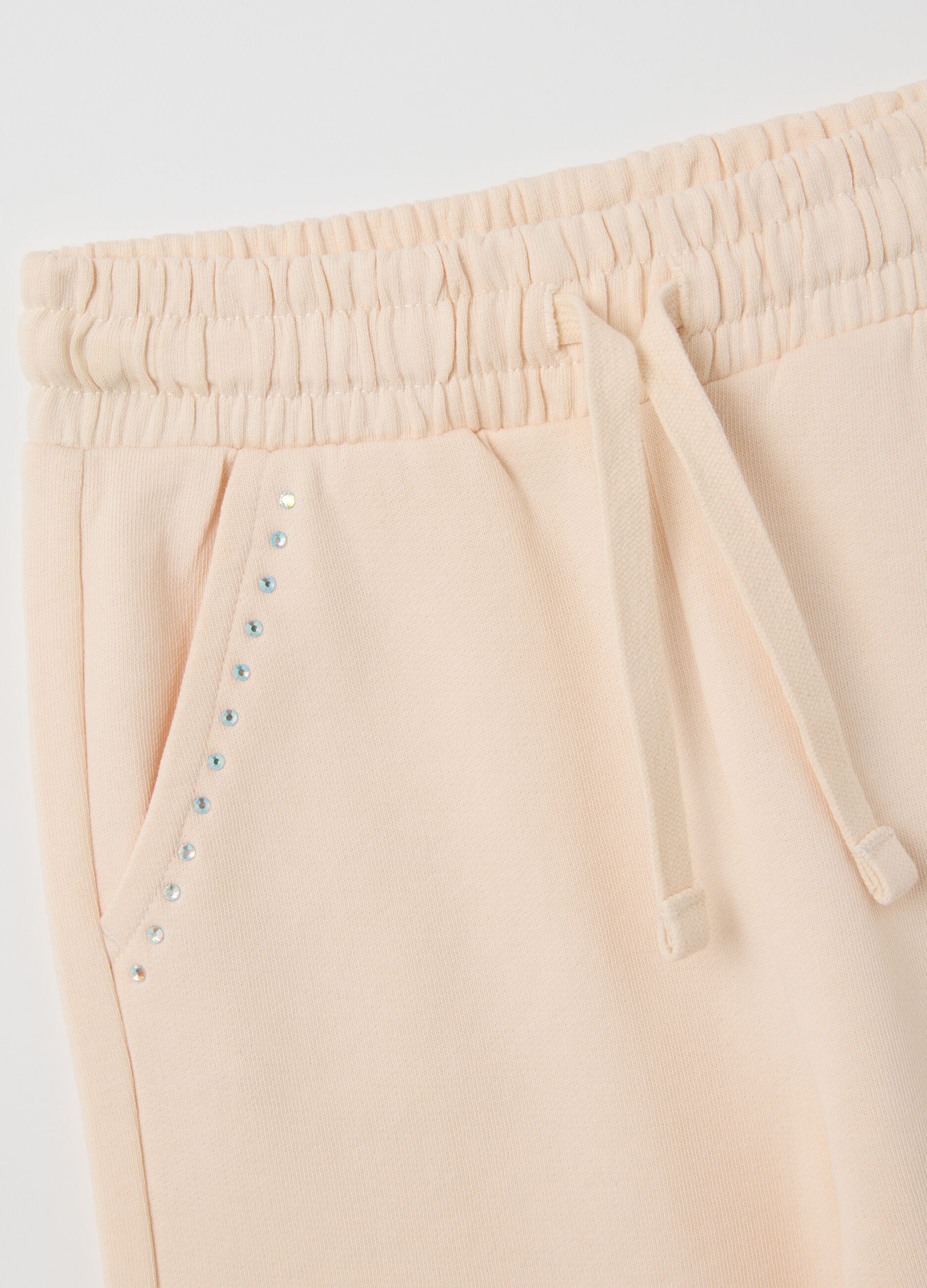Girls' pure cotton beige regular fit trousers