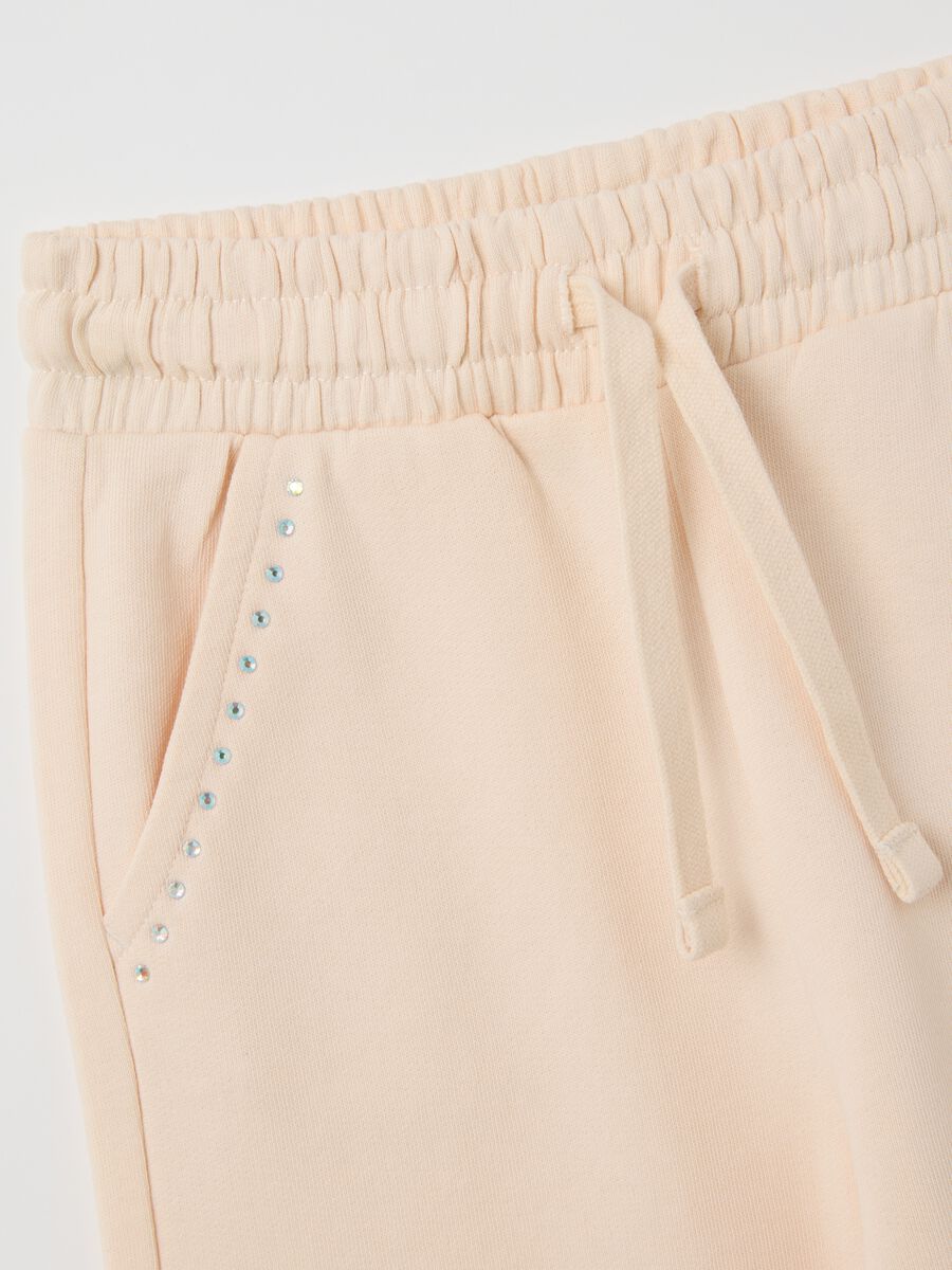 Girls' pure cotton beige regular fit trousers_2