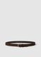 Brown genuine leather belt with metal buckle_0