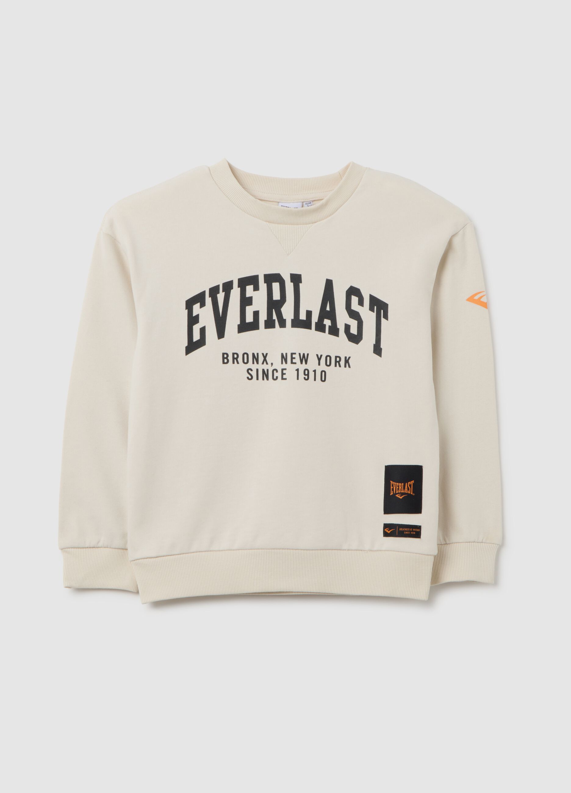 Kids' pure cotton beige sweatshirt with print