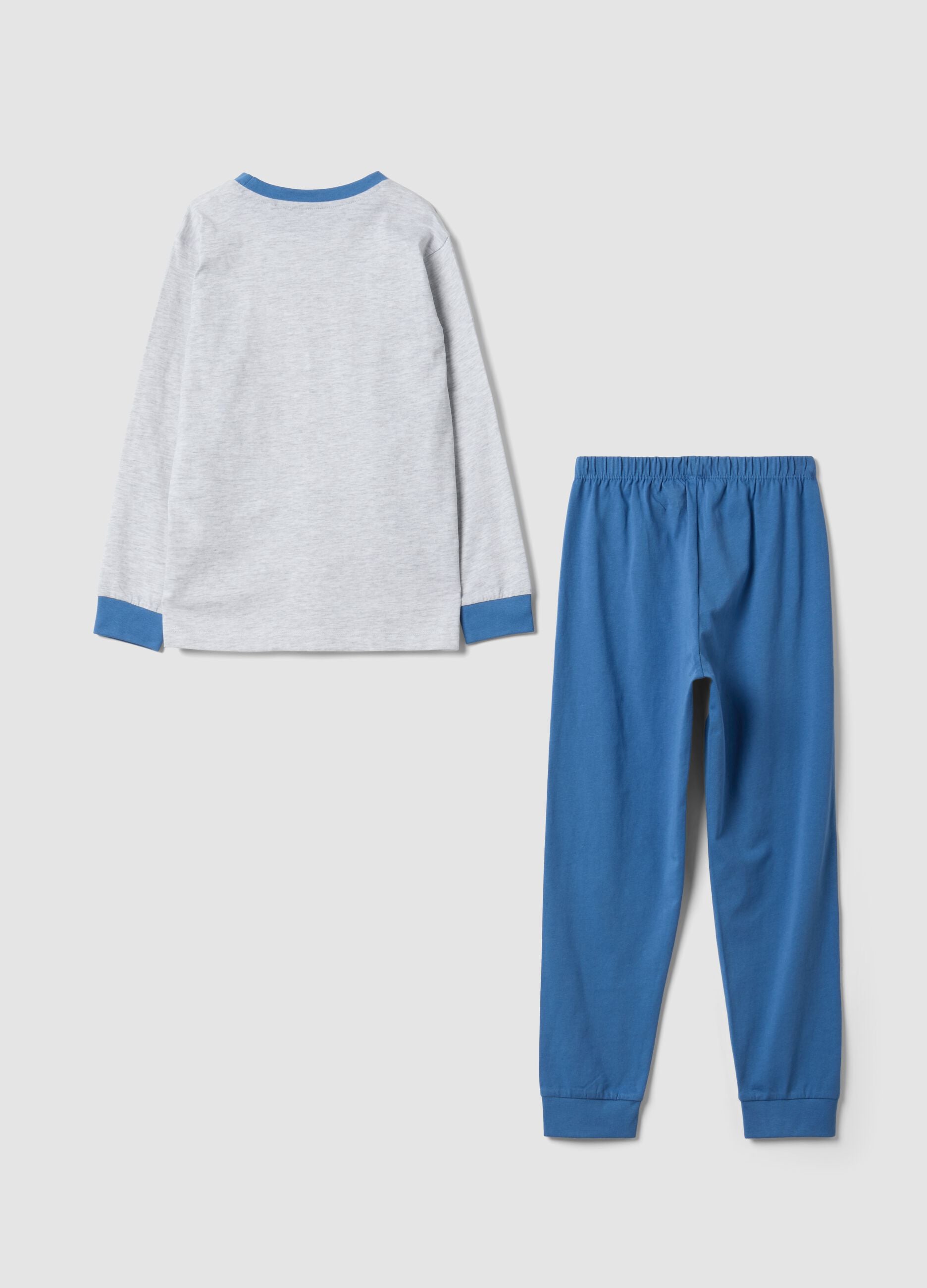 Multicoloured organic cotton and viscose blend pyjamas with print