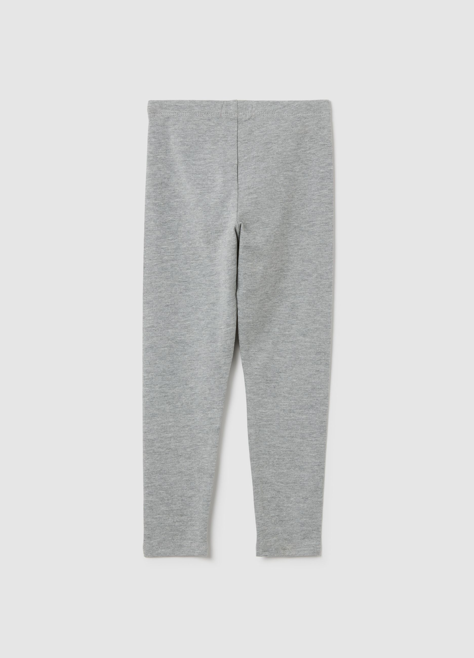 Girls' grey stretchy cotton skinny leggings
