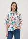 White stretch cotton top with floral print, regular fit_2