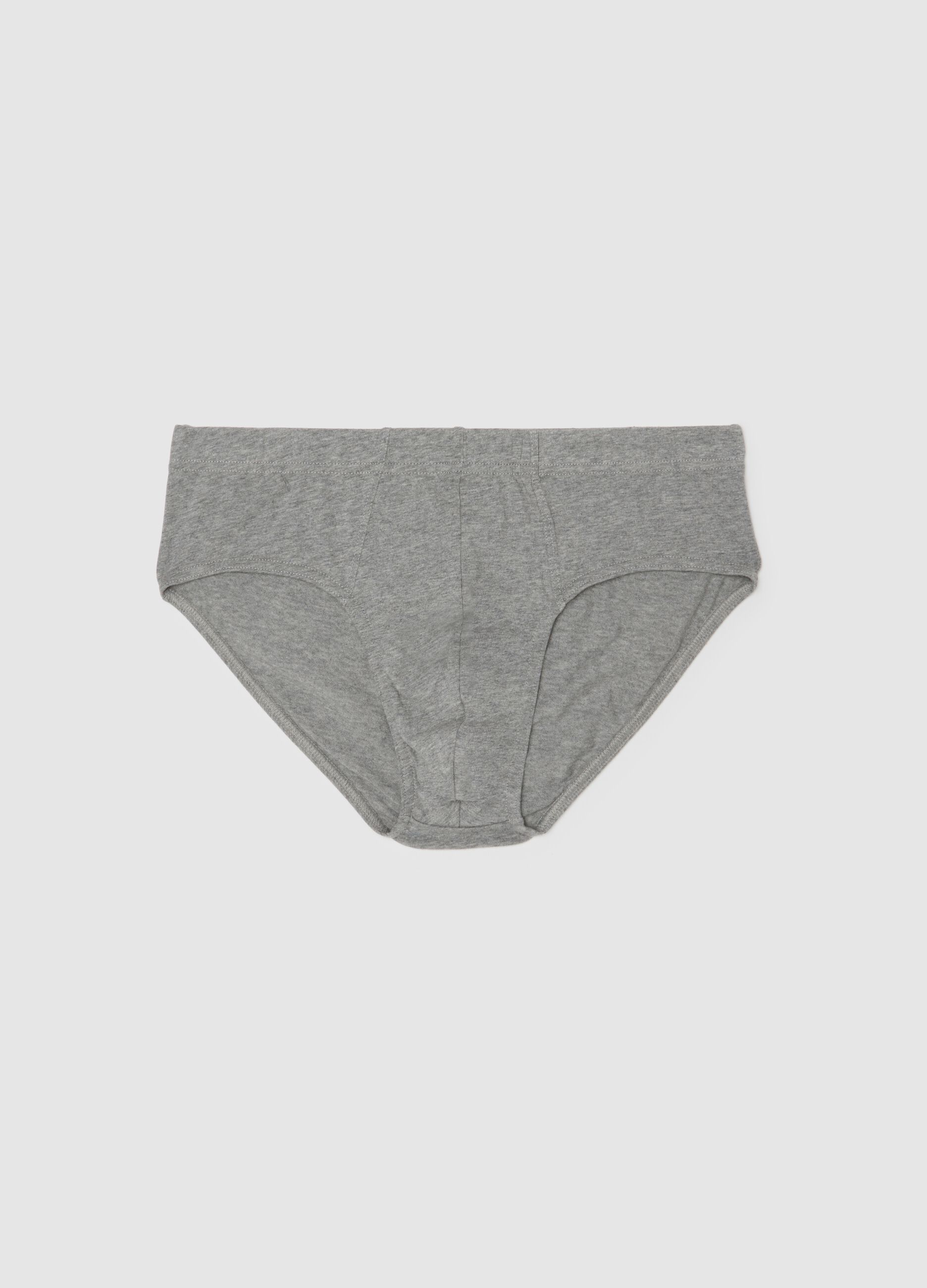 Grey Cotton Briefs Regular Fit