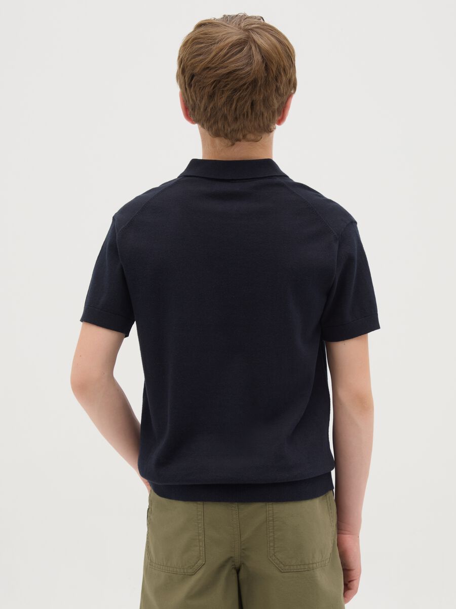 Blue short sleeve polo in OVS Kids cotton_2