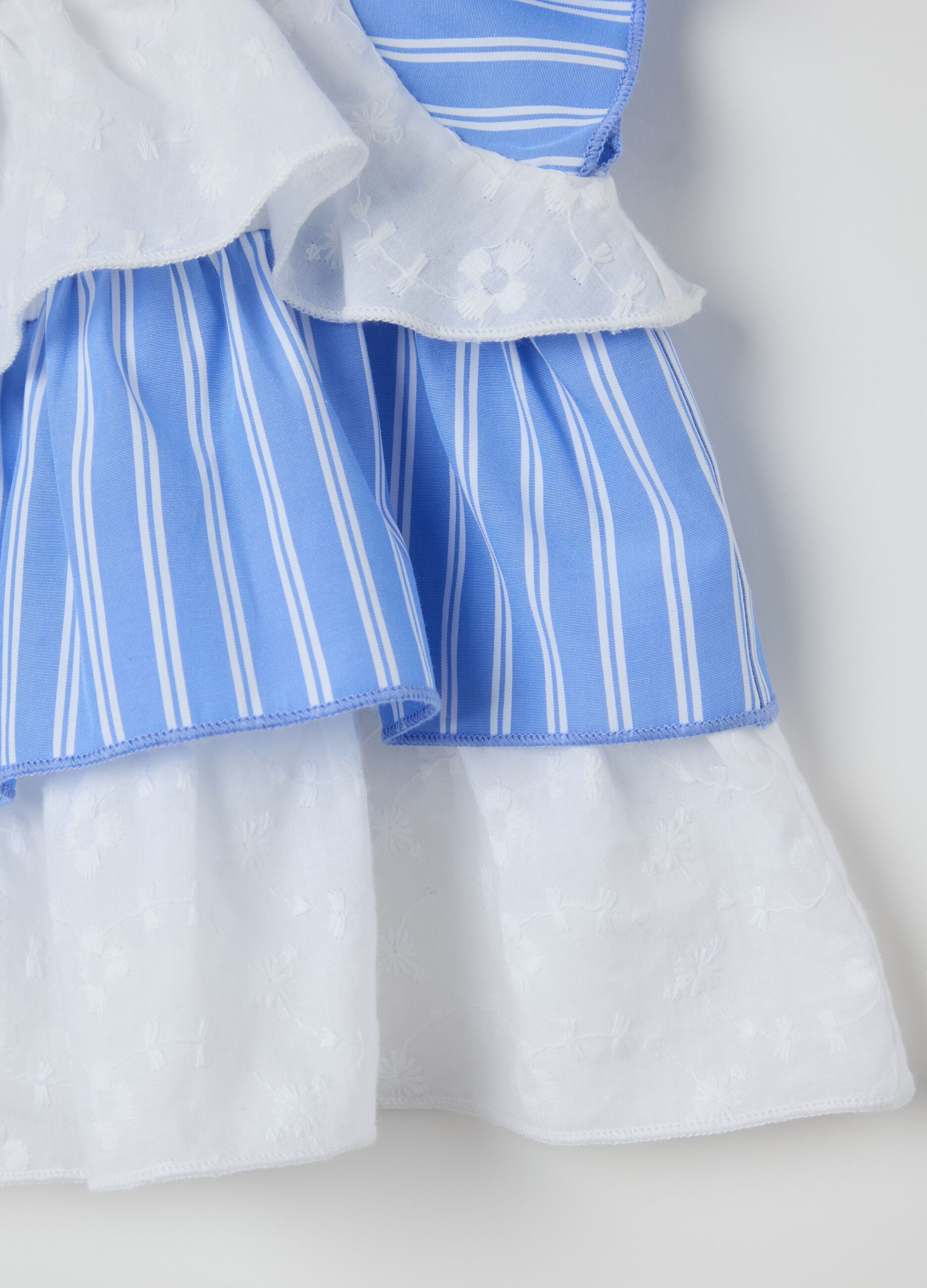 Blouse with light blue and white stripes