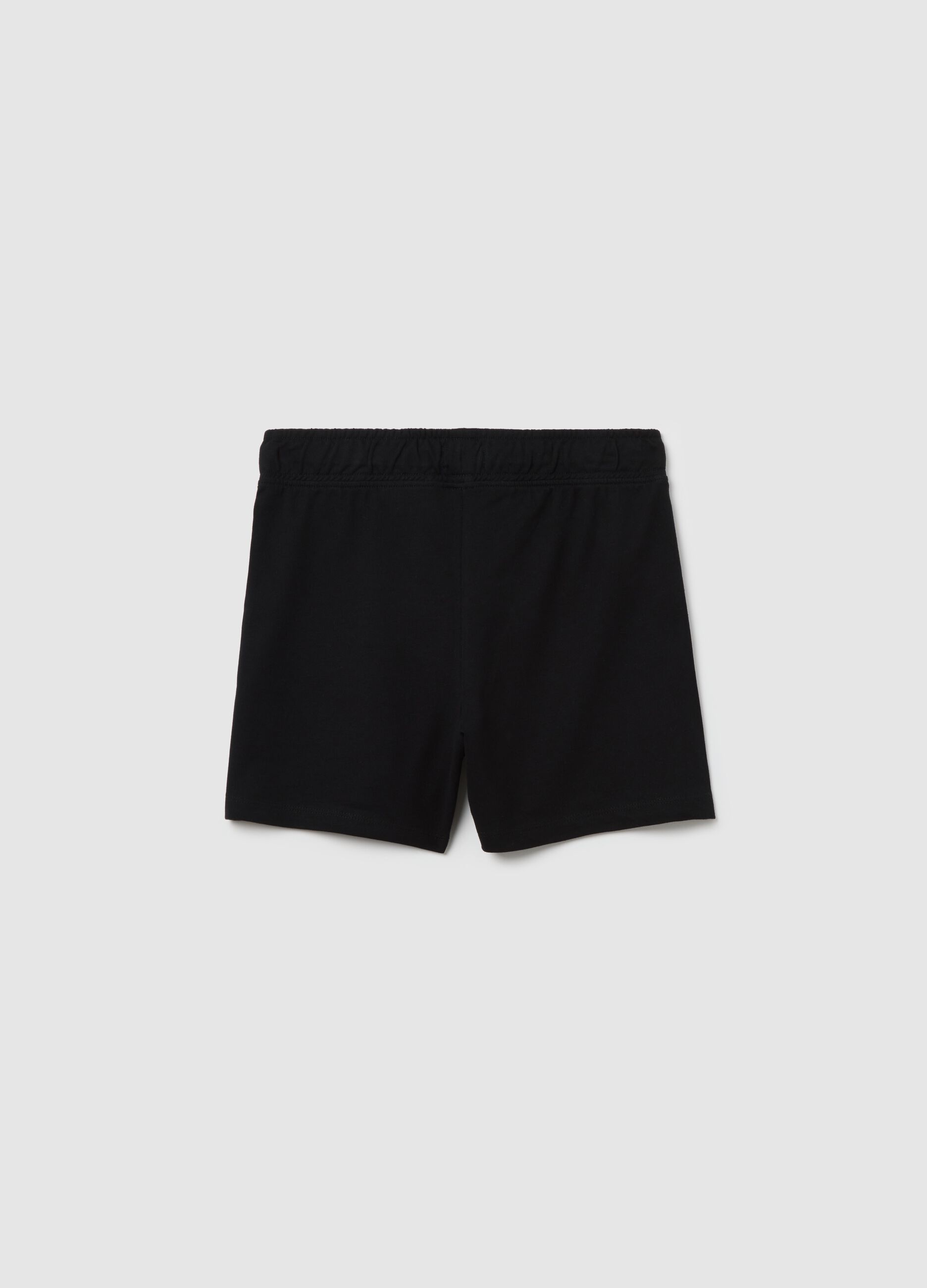 Shorts neri in cotone con coulisse