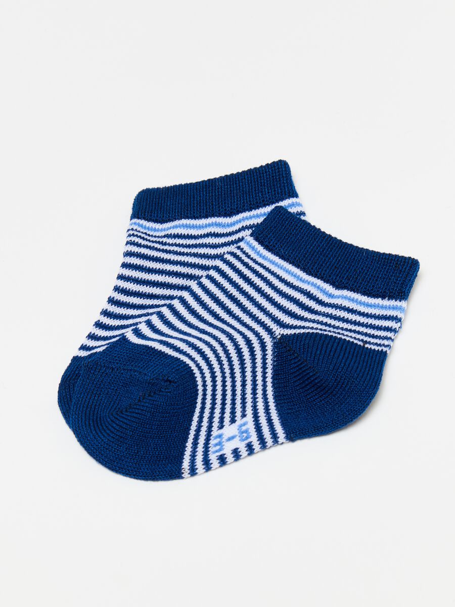 Two-pair pack short socks with striped pattern_1