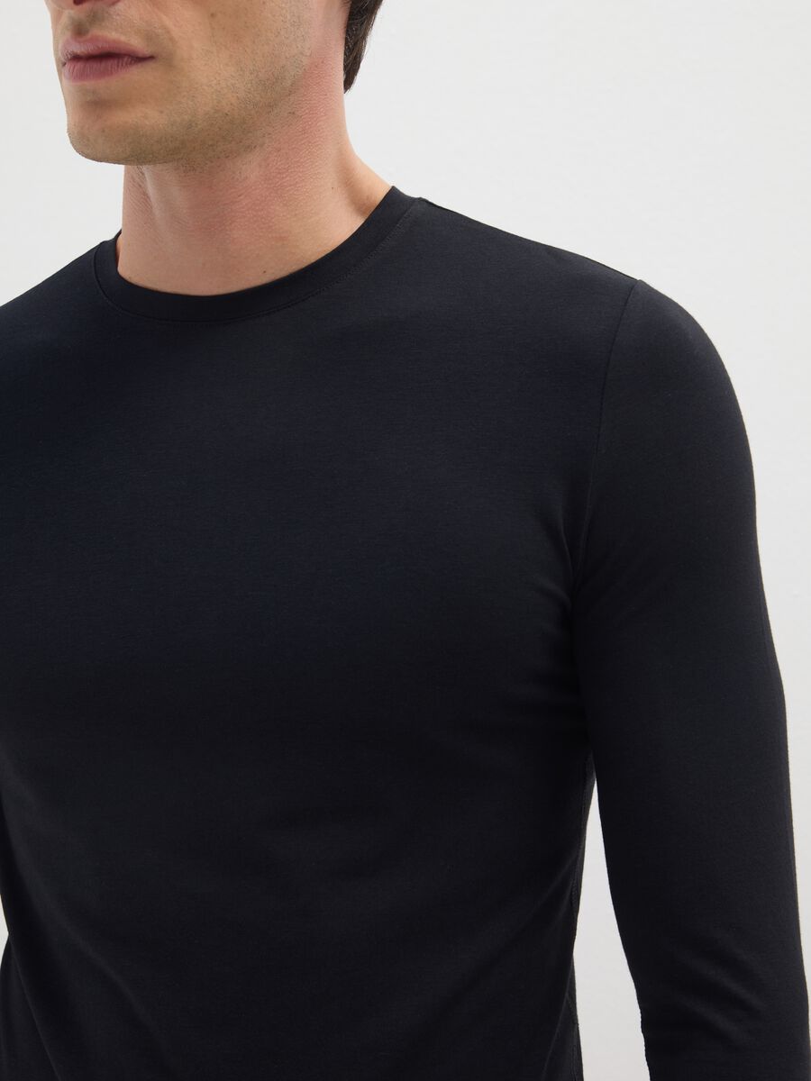 Black long sleeve regular fit T-shirt_3