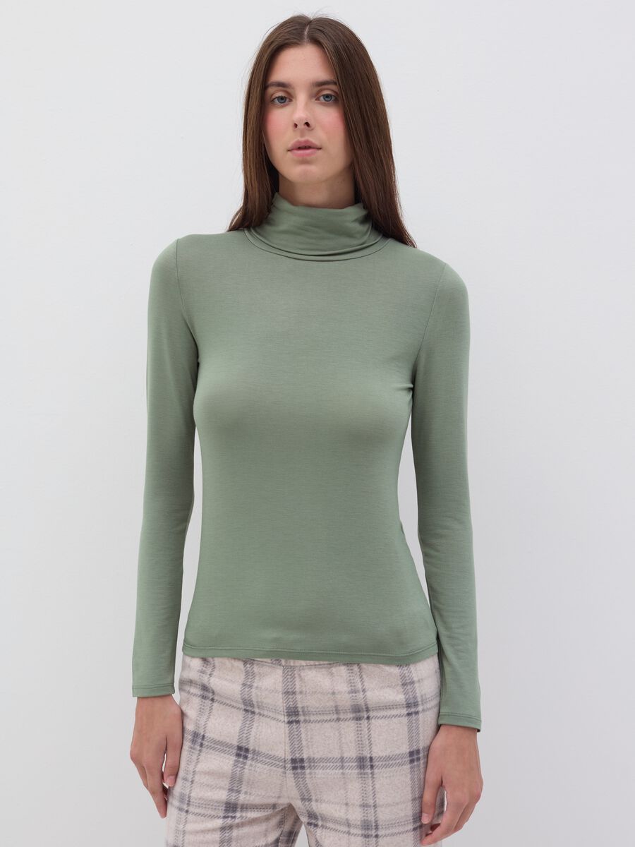 Undershirt with long sleeves in stretch modal_0