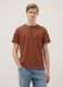 Brown pure cotton regular fit T-shirt with Henley collar_0