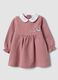 Pink dress in pure organic cotton with The Aristocats embroidery for baby girl_0