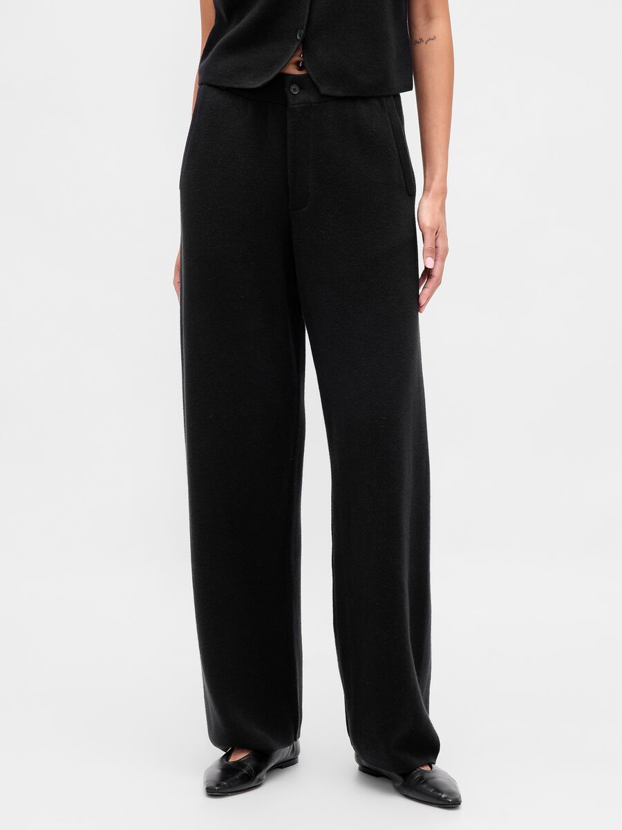 Black Cotton Blend Trousers_1