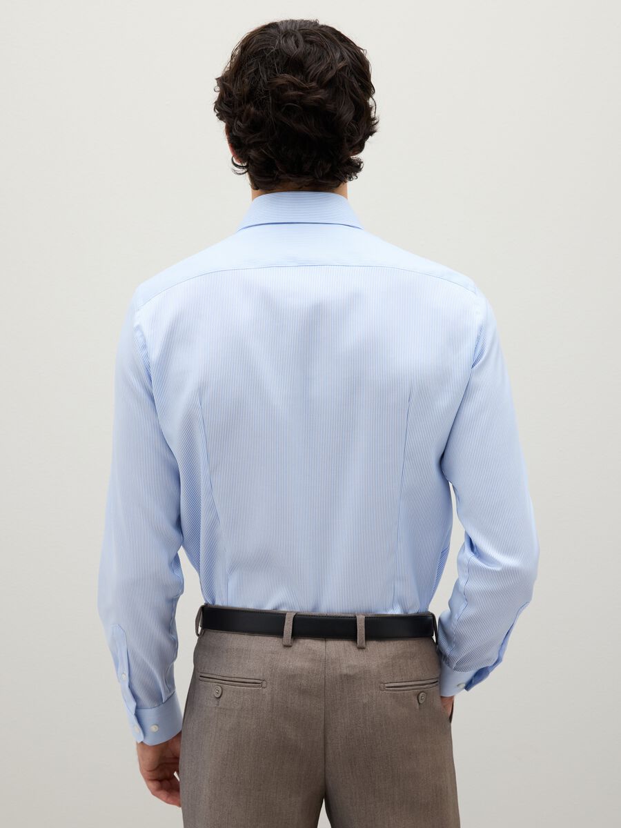 Slim fit long-sleeve blue cotton shirt_3