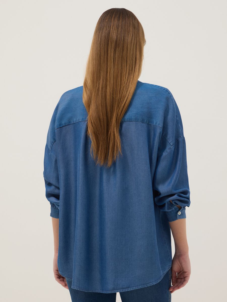 Camicia premaman blu in puro lyocell regular fit_2