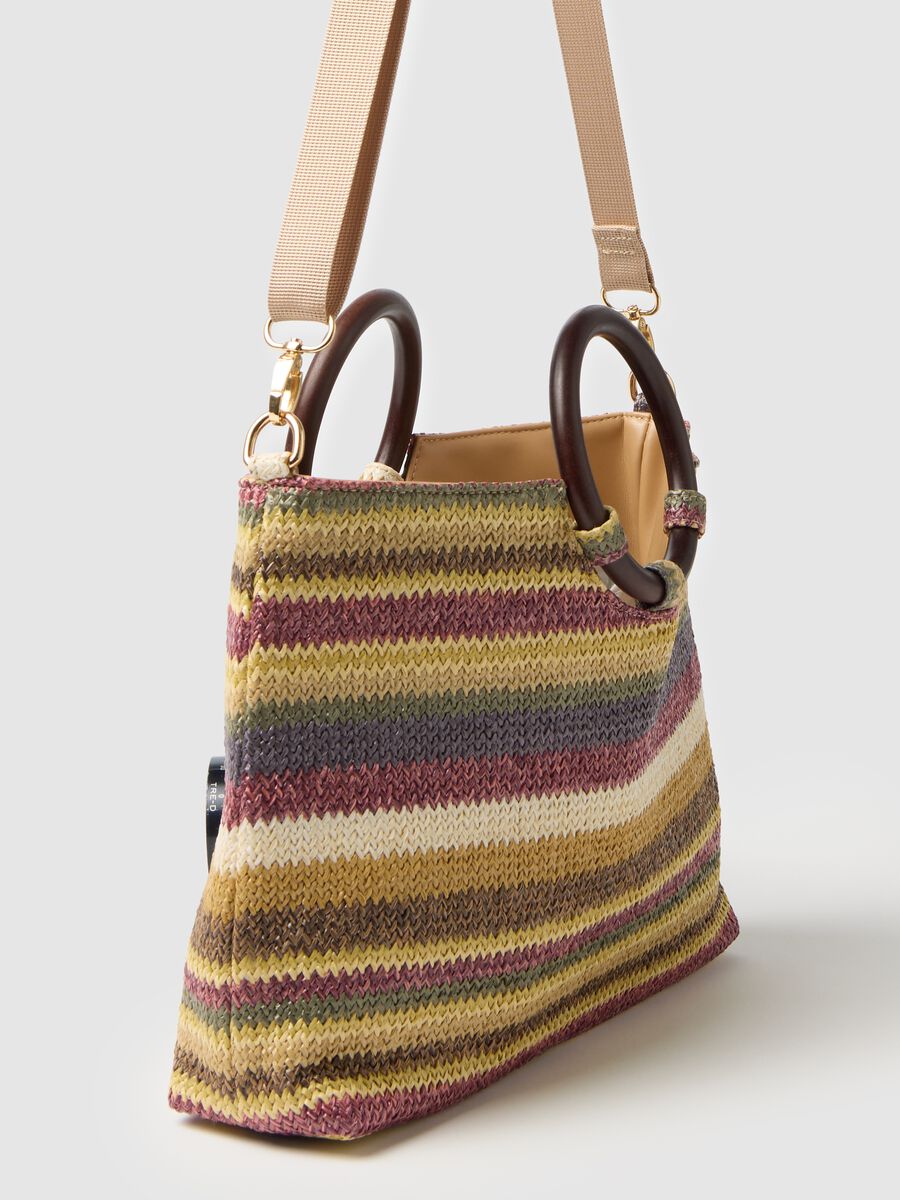 Women's multicolour handbag with circular handle_2