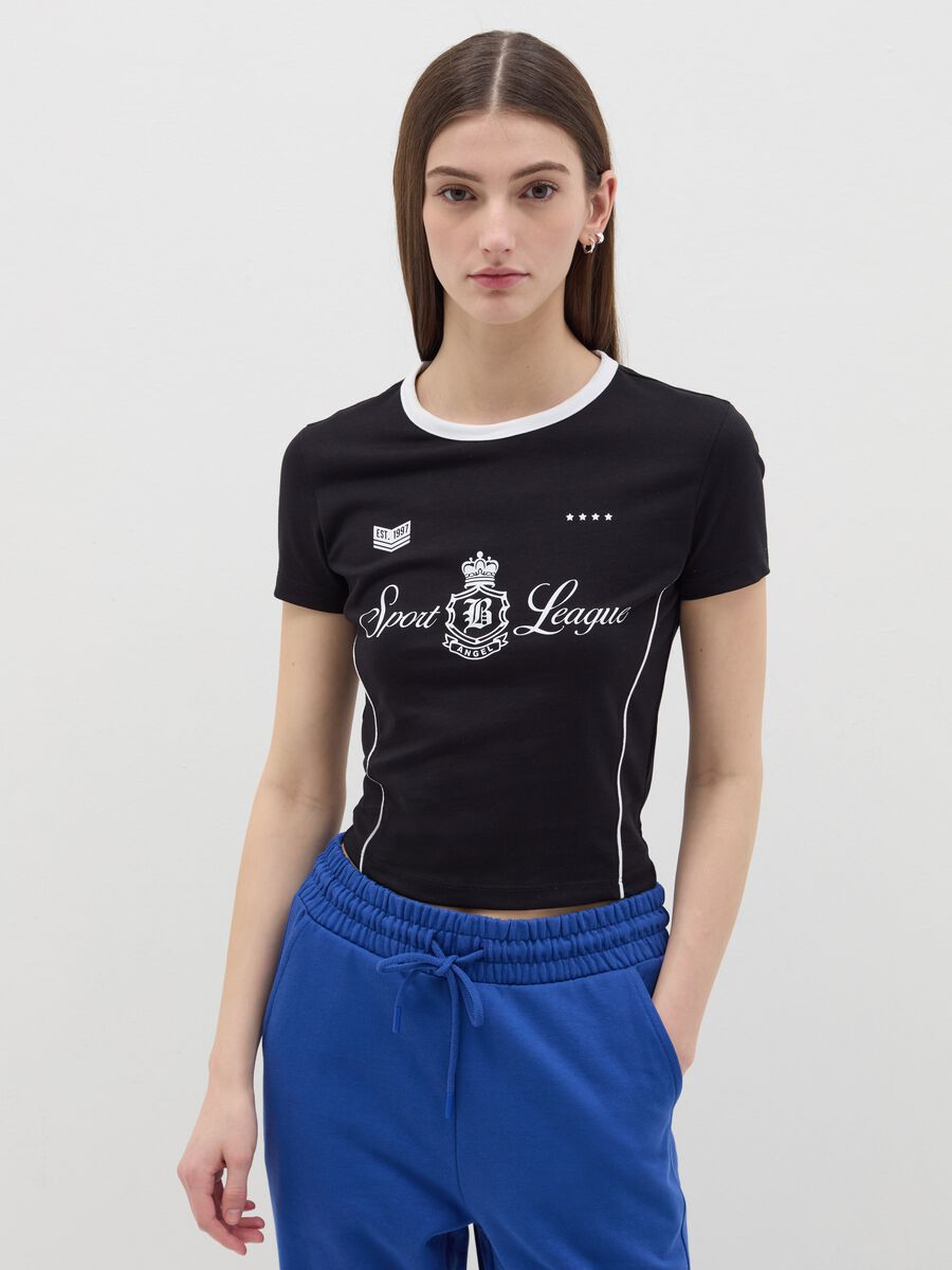 Cropped T-shirt with print_0