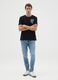 Regular fit black pure cotton T-shirt with motivational messages_1