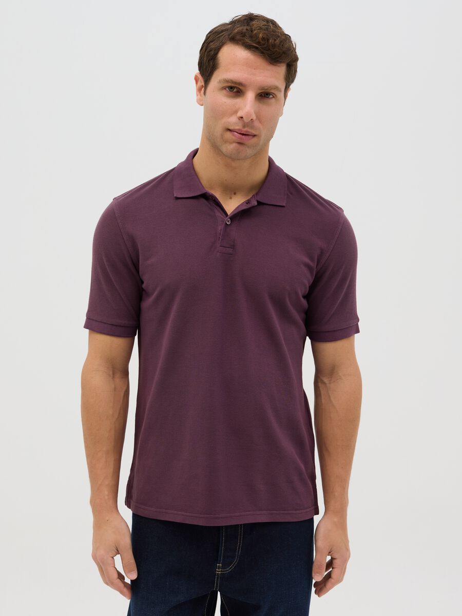 100% cotton piqué polo shirt_0