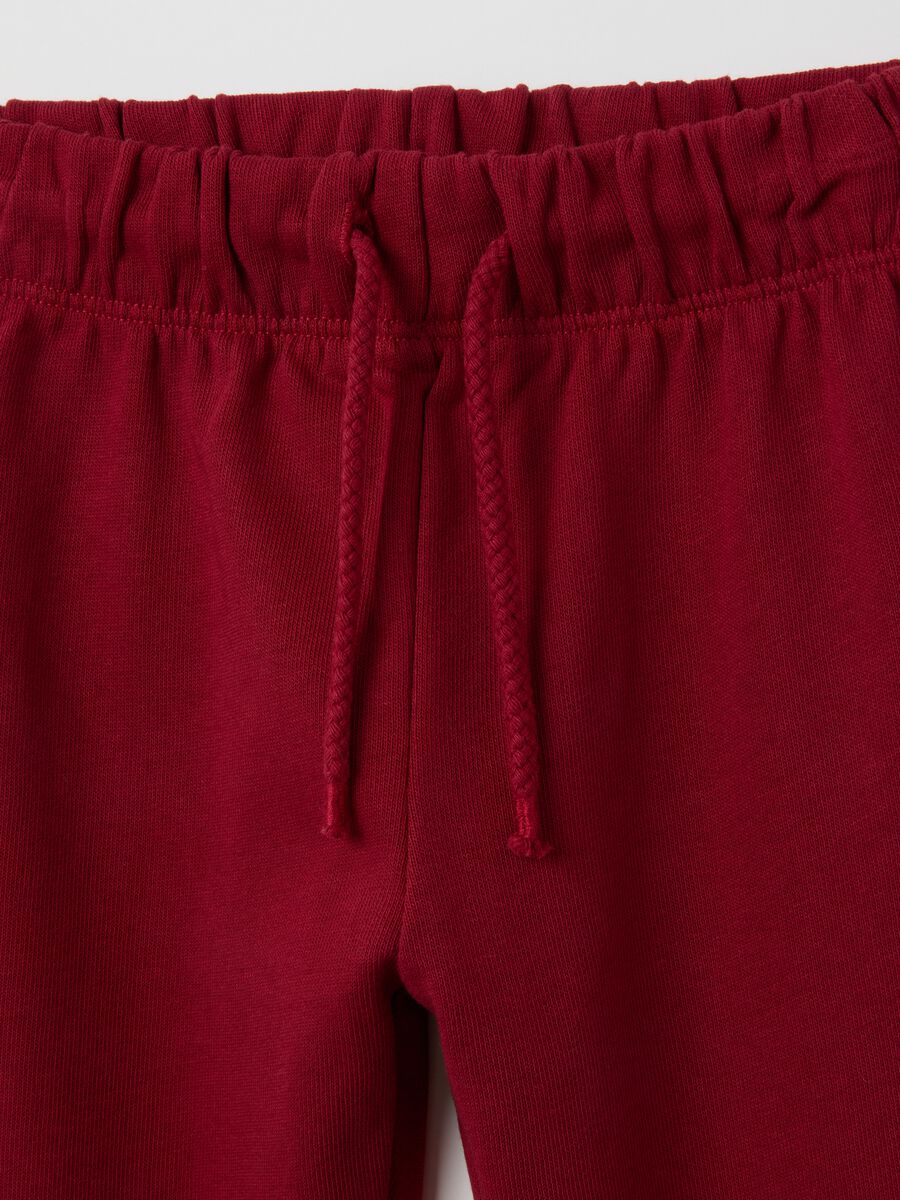 Joggers da bambino in puro cotone rosso regular fit_2