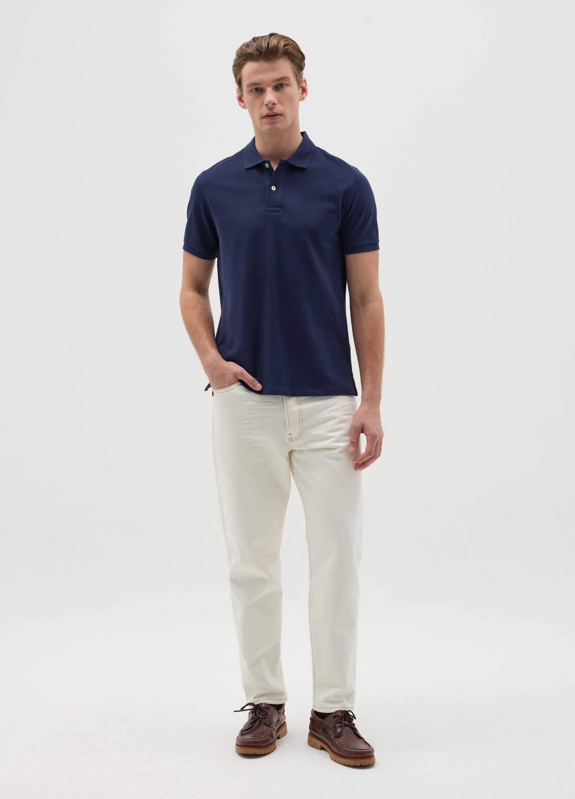 Polo shirt in organic cotton piquet