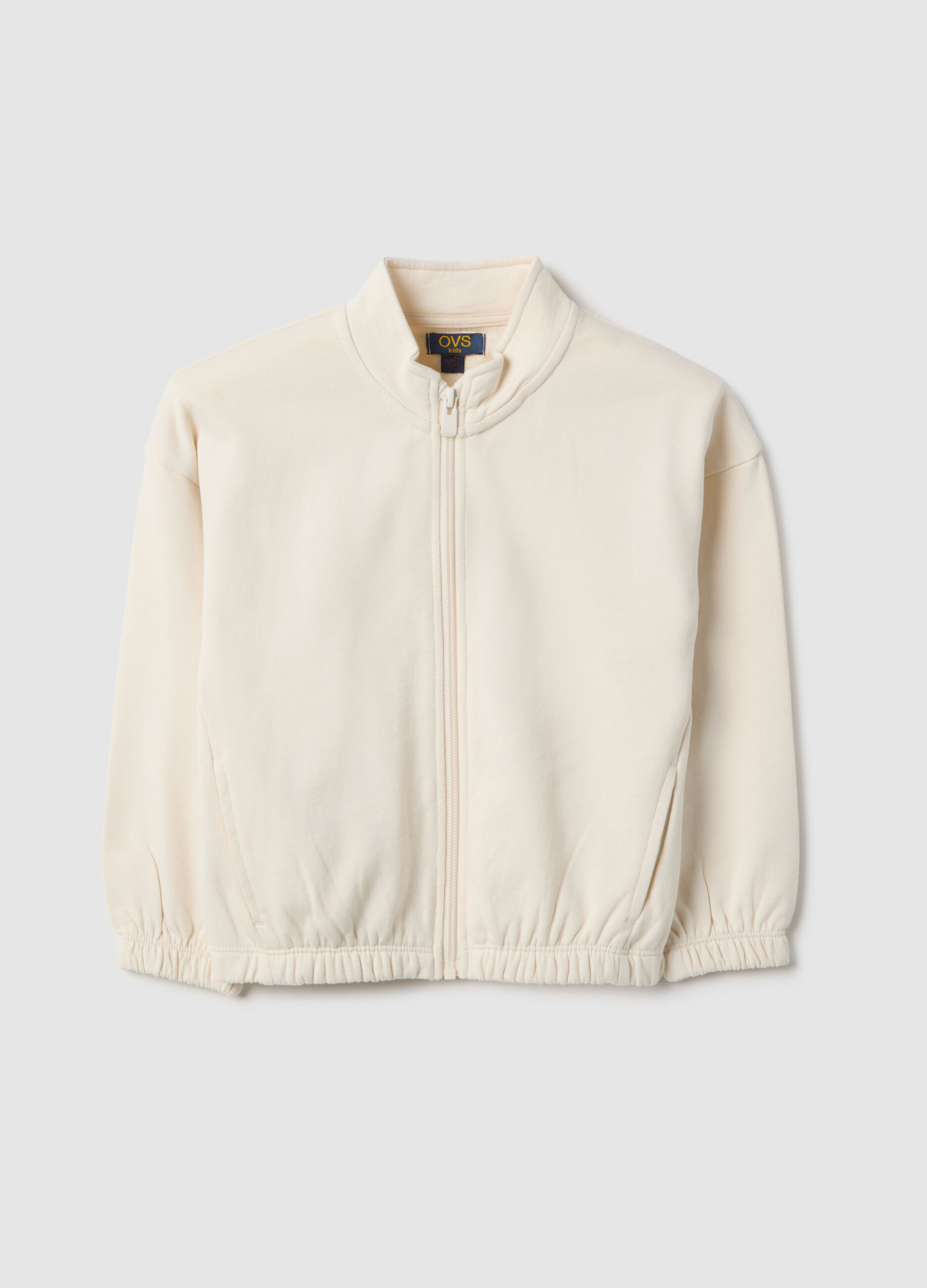 Girls' white pure cotton sweatshirt regular fit