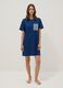 Blue pure organic cotton nightshirt with chest pocket_1