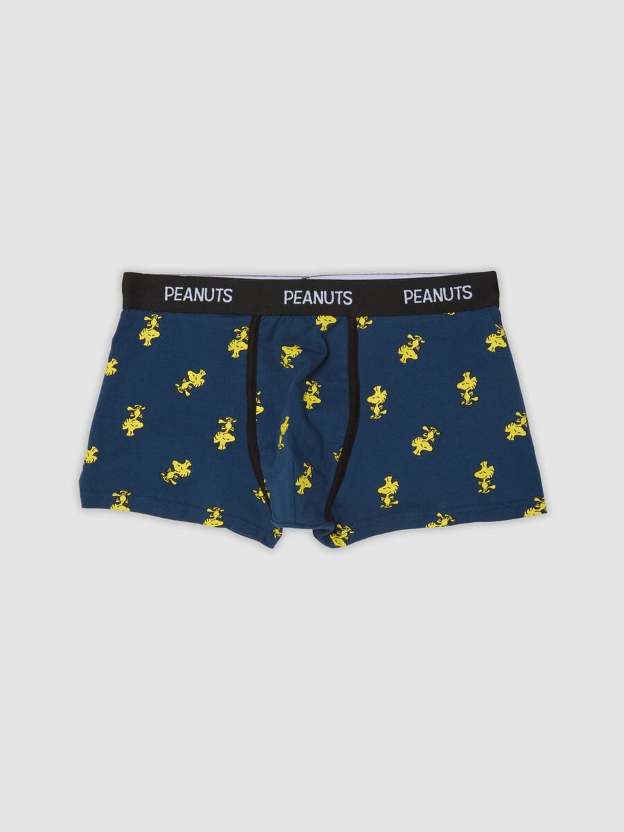 Blue stretch organic cotton Peanuts print boxer shorts_0