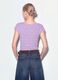 Purple stretch T-shirt with embossed floral texture_2