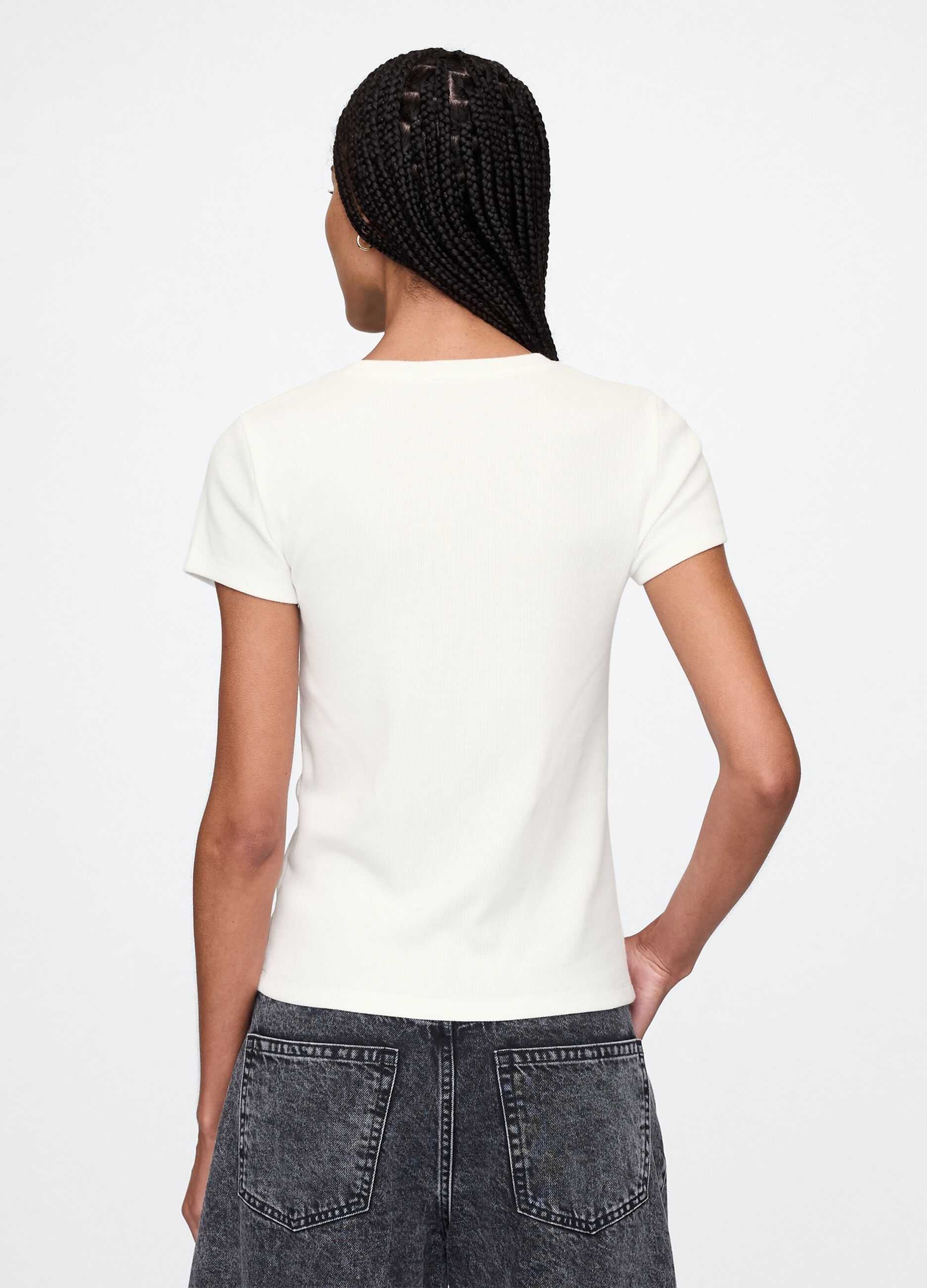 White cotton and stretch modal T-shirt by Gap