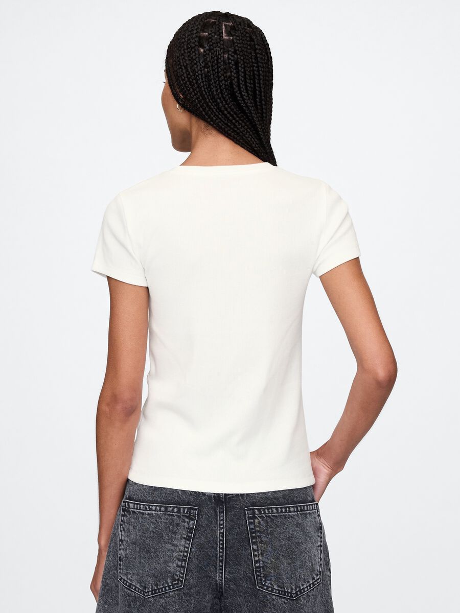 White cotton and stretch modal T-shirt by Gap_2