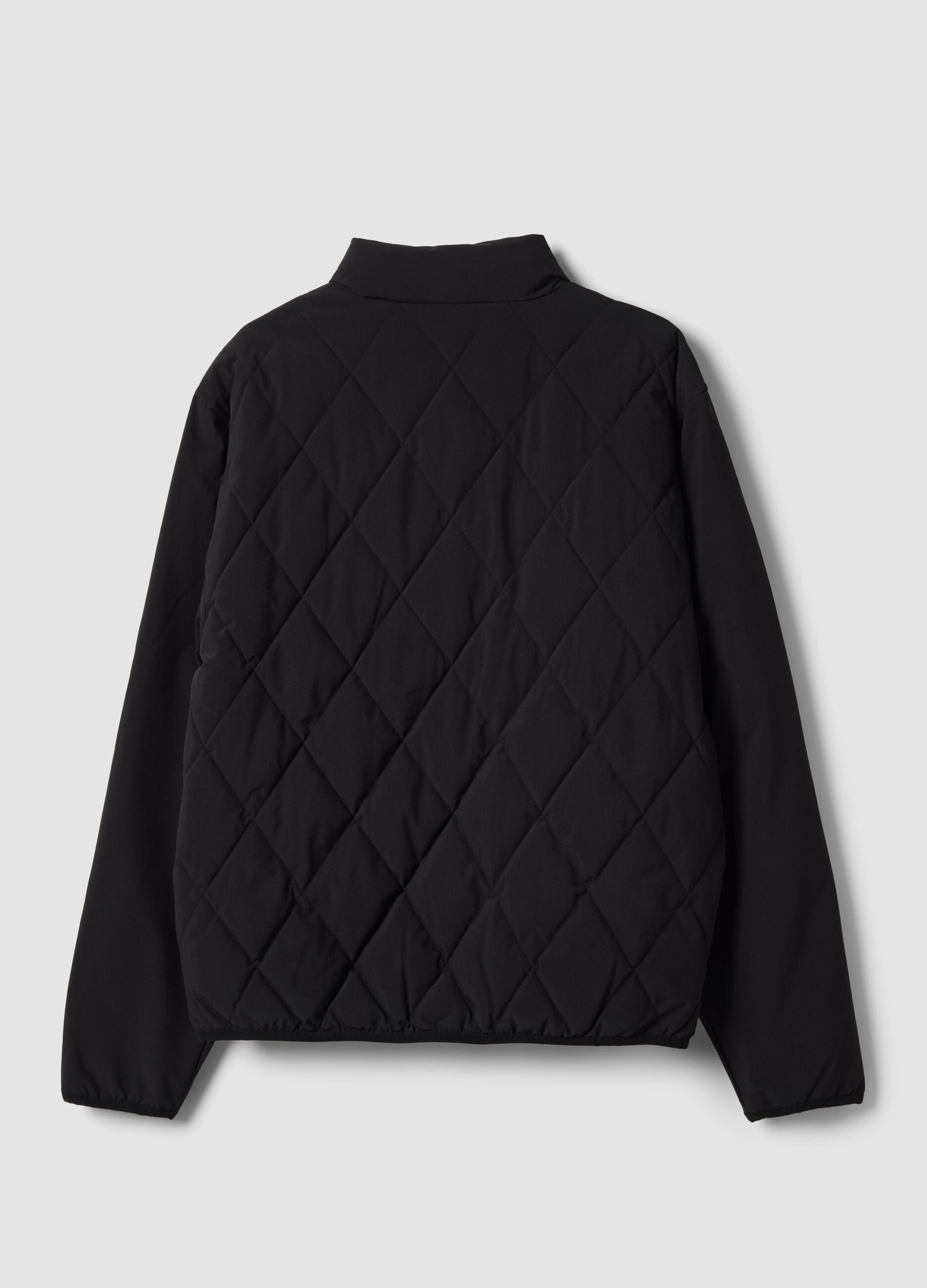 Black stretch-fabric zip jacket